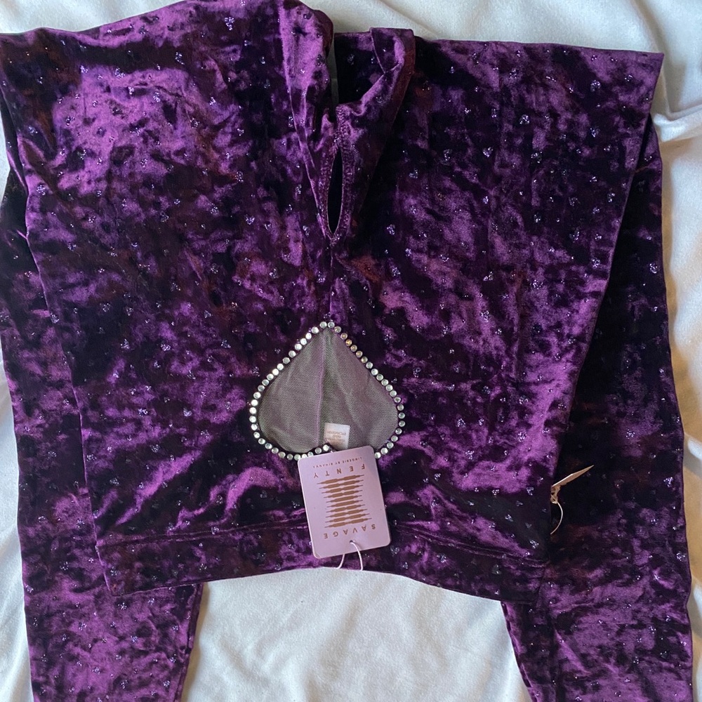 Savage fenty heart purple leggings